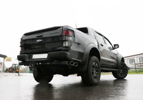 Endschalldämpfer Sidepipe, Ausgang an der rechten Fahrzeugseite hinter dem Hinterrad  - 2x115x85 Typ 38 passend für: Ford Raptor